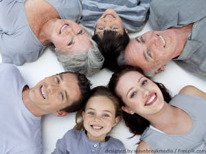 Familie mir mehreren Generationen